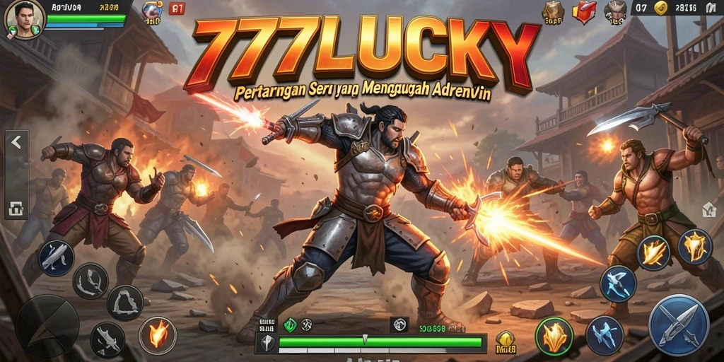 Screenshot gameplay <strong>777LUCKY</strong> menunjukkan aksi pertarungan yang mendebarkan.