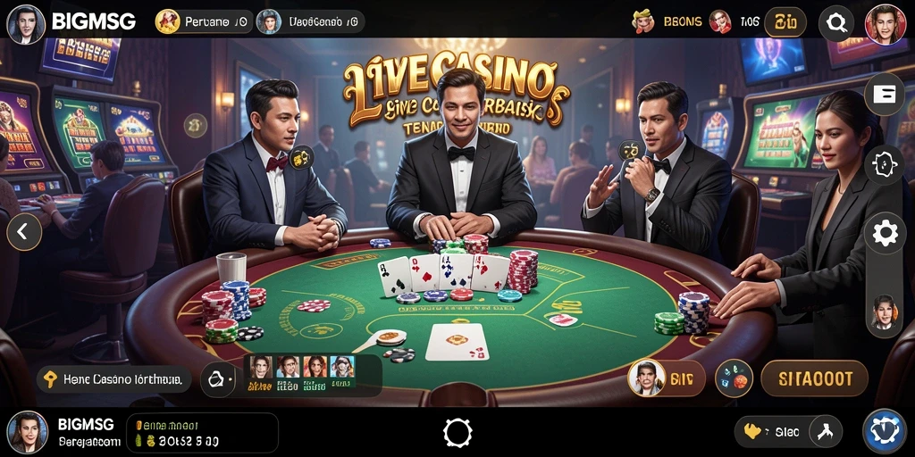 Tampilan gameplay seru dari aplikasi Live Casino BIGMSG.