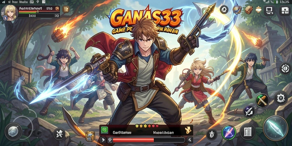 Screenshot dari <strong>GANAS33</strong> menampilkan aksi pertarungan seru dengan grafis menarik.