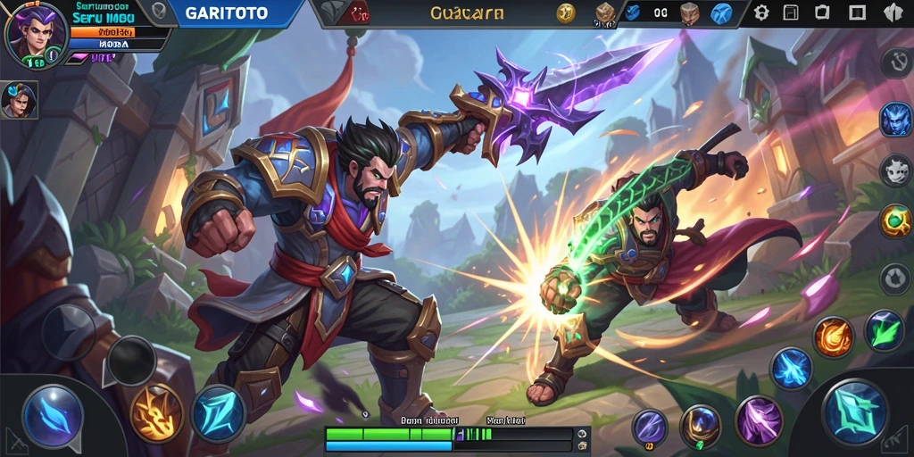Tangkapan layar GARITOTO menampilkan pertempuran seru dalam game MOBA.