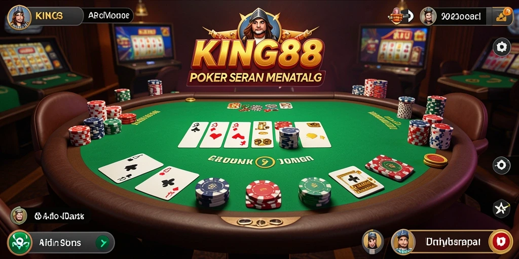 Tangkapan layar KING88 menampilkan aksi poker yang mendebarkan.
