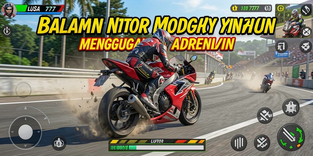Gameplay LUSA777 menampilkan balapan motor yang seru dan mendebarkan.