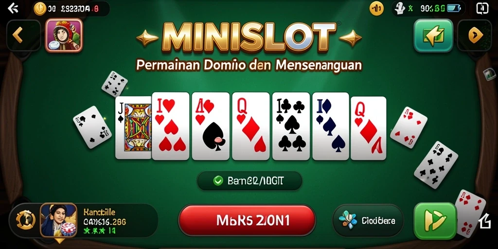 Tampilan menarik dari gameplay Domino MINISLOT yang seru.