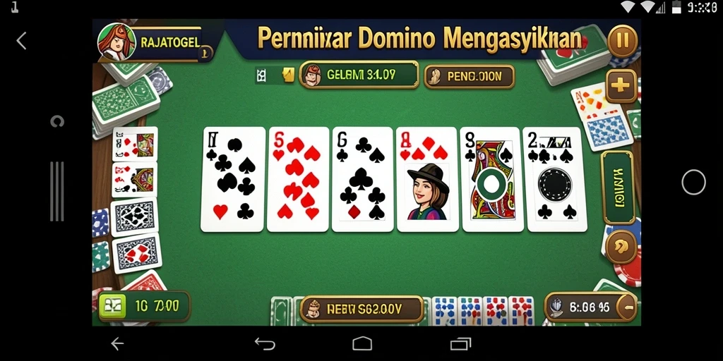 Tampilan gameplay menarik dari RAJATOGEL dengan suasana domino yang seru.